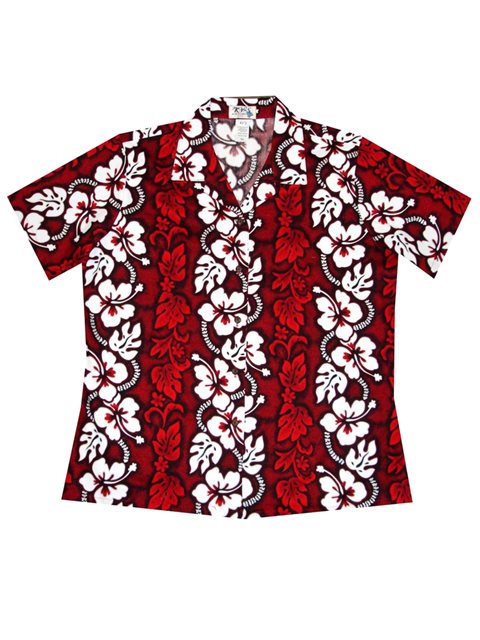 Hibiscus Lei Red Hawaiian Shirt