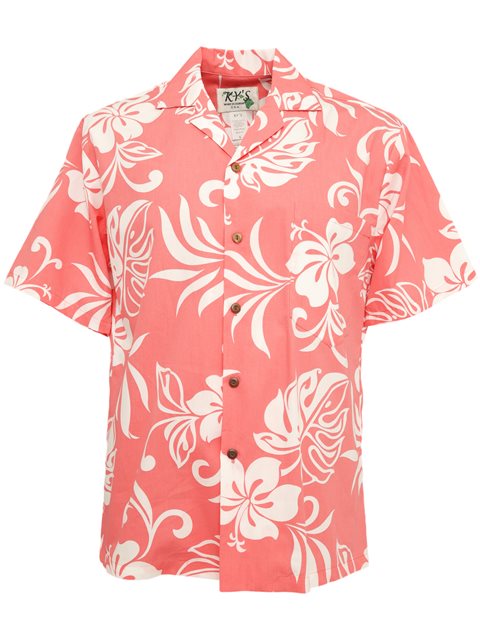 Classic Hibiscus Coral Hawaiian Shirt