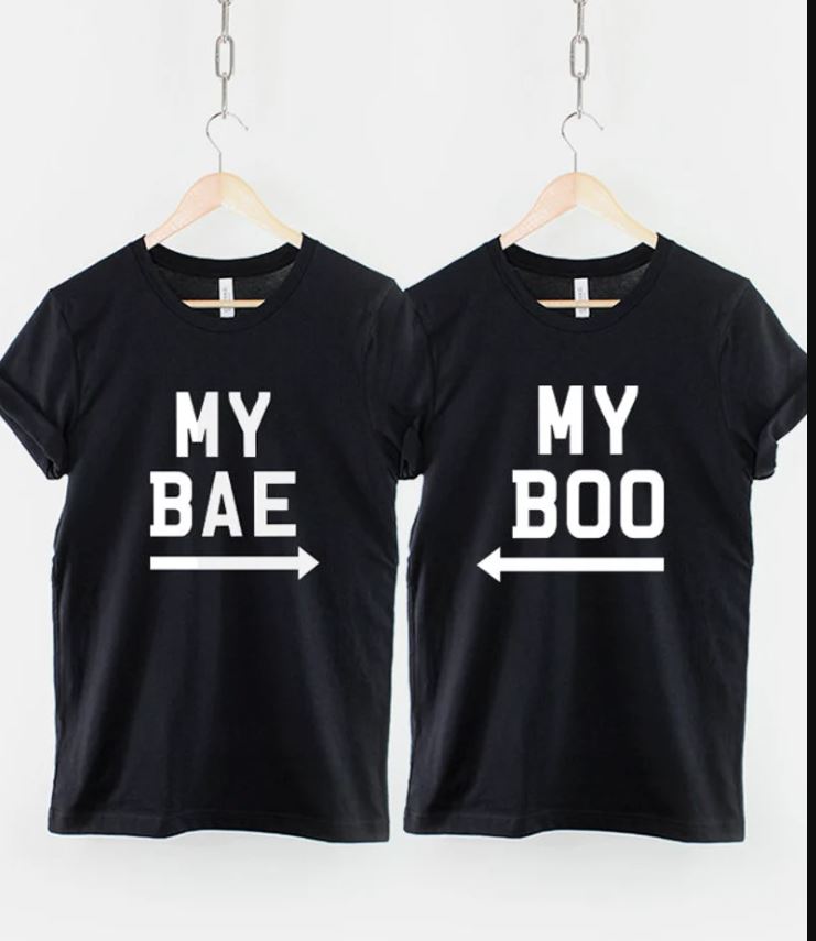 Bae Boo Shirts - My Bae & My Boo T-Shirt - Couples T-Shirts - Cute Couples Shirts - Matching Shirts For Couples - T-Shirts For Couples