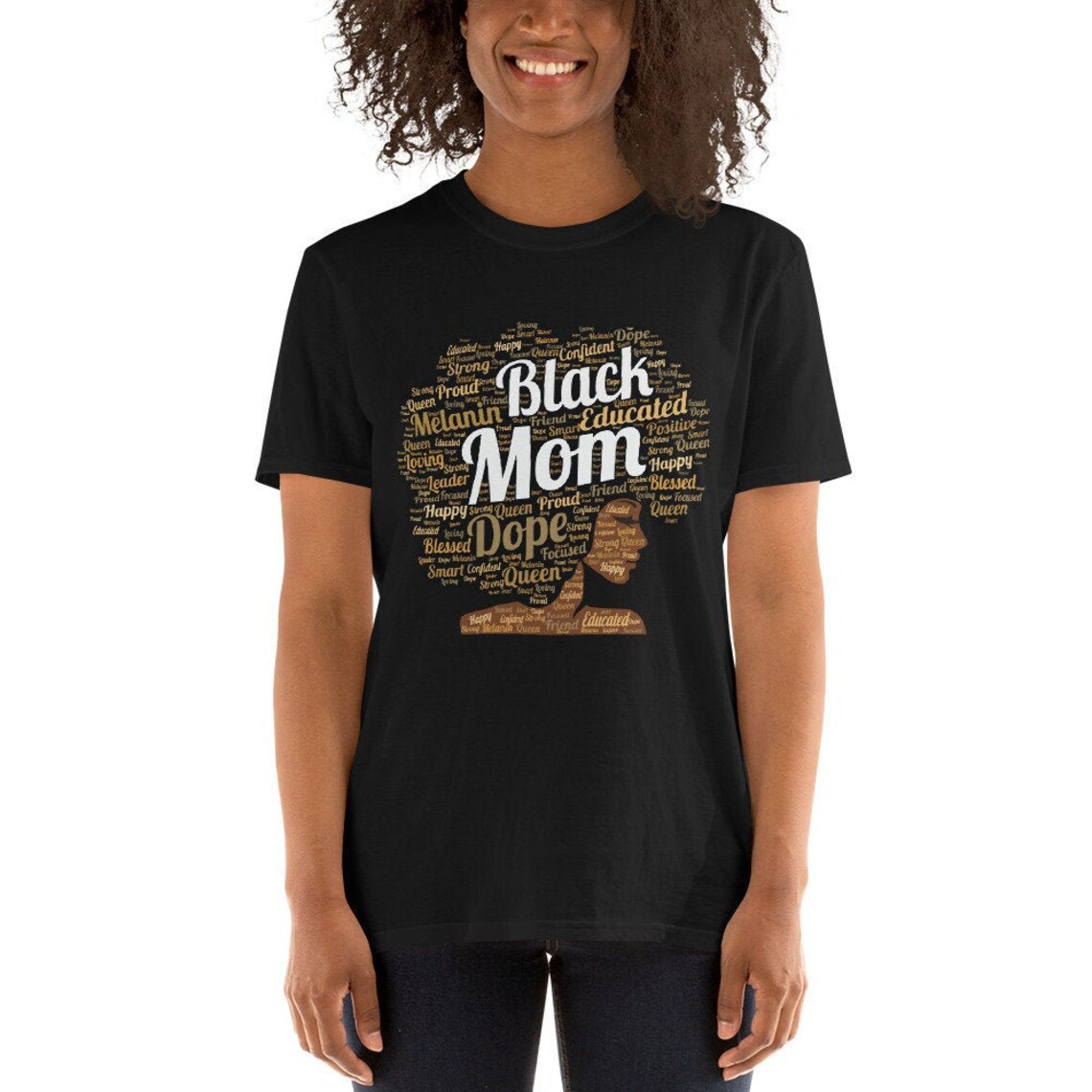 Black Mom Afro melanin gift T Shirt