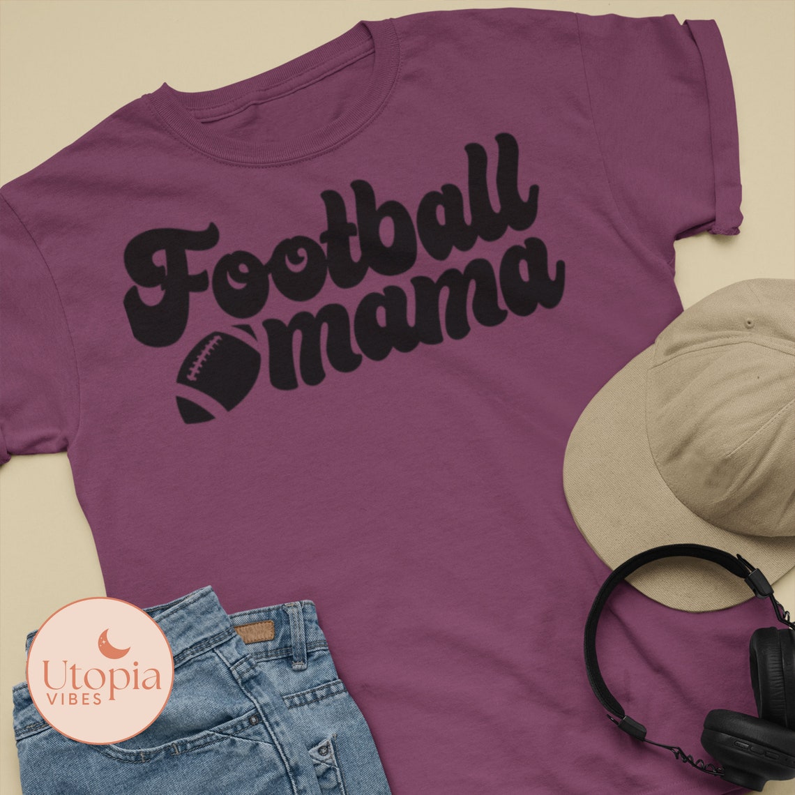 Football Mama Shirt Football Mom Distressed Shirt for Women