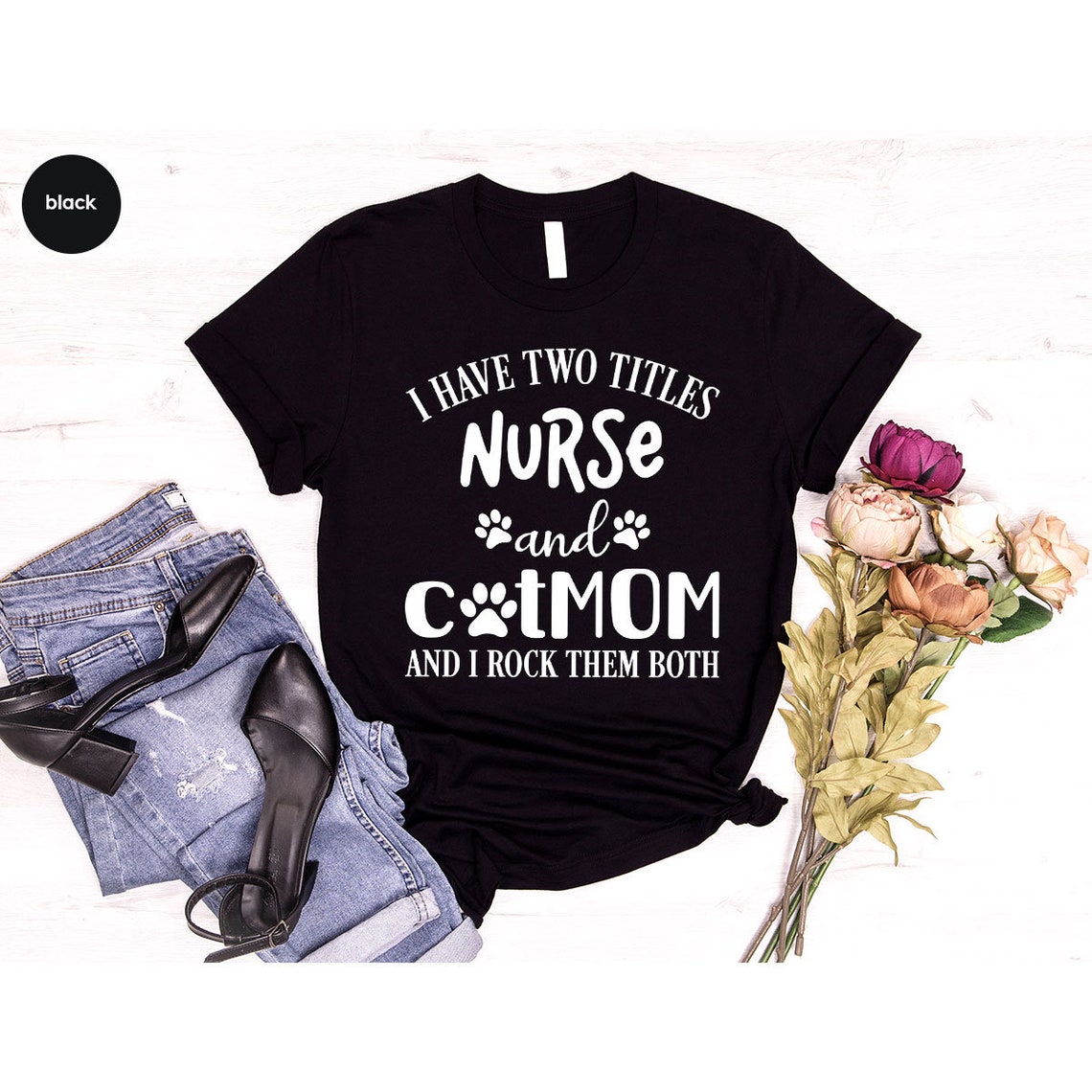 Funny Cat Mom Nurse Sweatshirt, Gifts for Nurse
