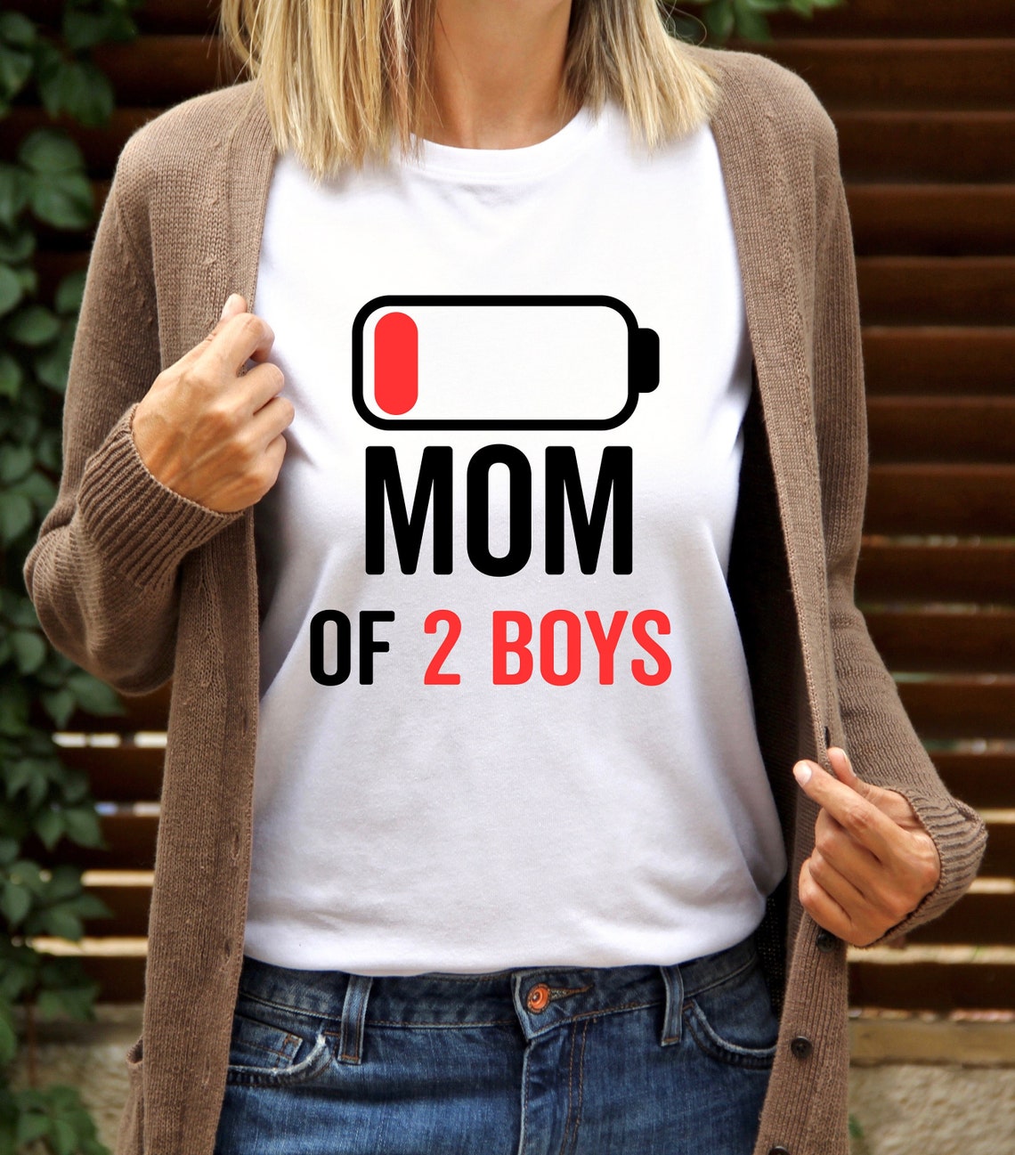 Mom of 2 Boys Shirt Gift from Son