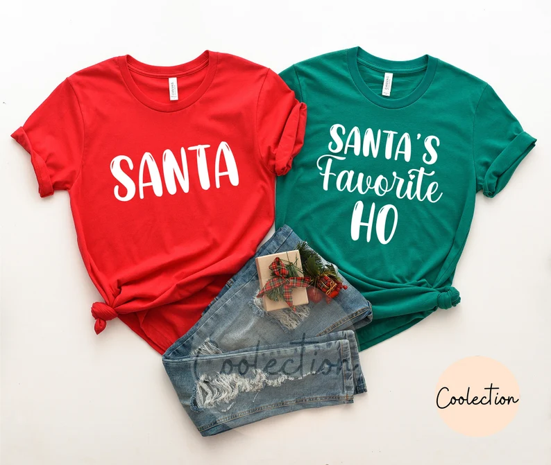 Santa Shirt, Santa's Favorite Ho Shirt - Couple Christmas Shirt
