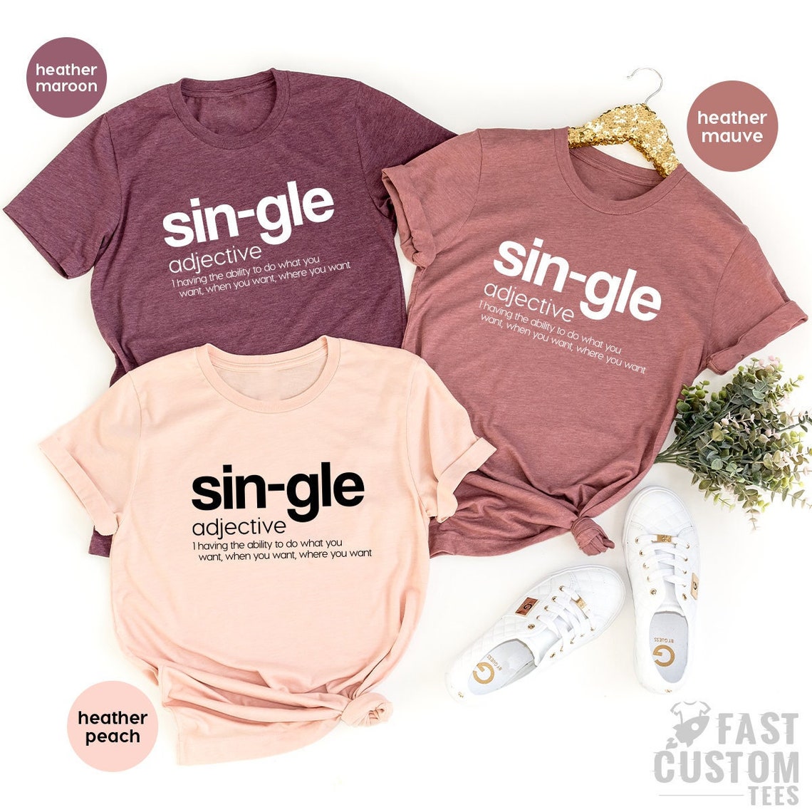 Single Valentine Shirt, Sin-gle Adjective Shirt