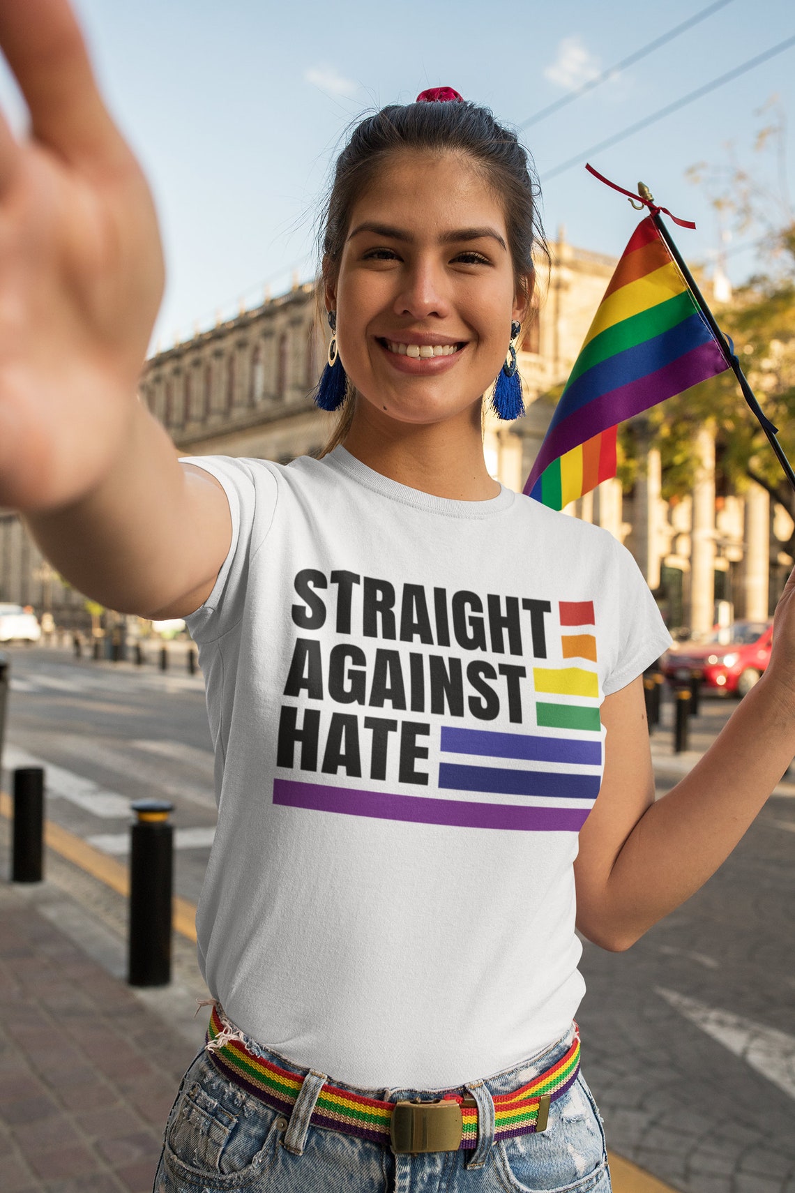 Straight against hate, Ally, LGBTQ+ Ally Tee Shirt