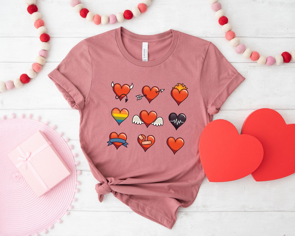 Valentines Day Heart Emoji Lgbt Love Shirts