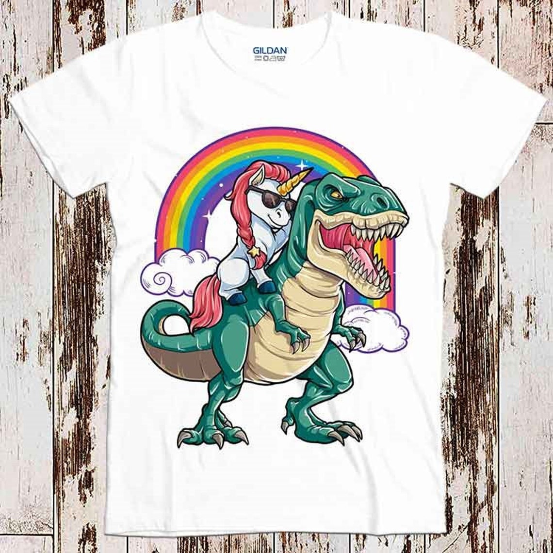 Unicorn Riding Dinosaur Shirt