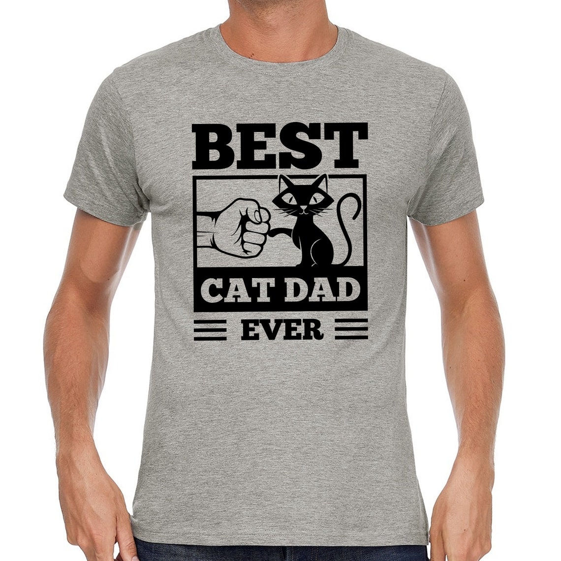 BEST CAT DAD Ever Fistbump Fist Bump Funny Kitty