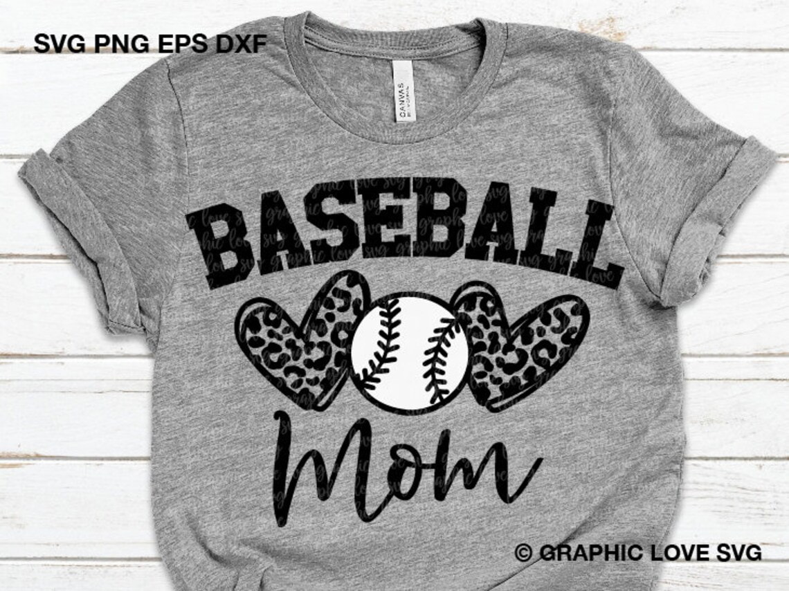 Baseball Mom Leopard Heart