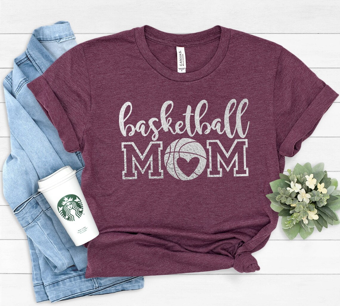 Basketball Mom Shirt Basketball Mom Heart