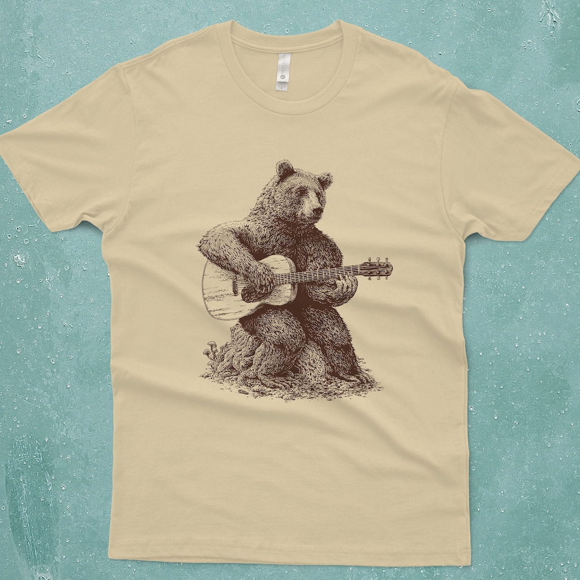 Bear T-Shirt Gift - Bear Playing Guitar Shirt