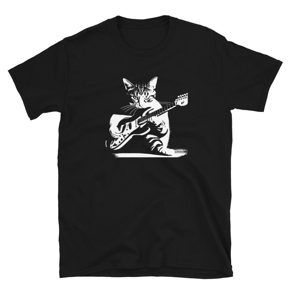 Cat Playing Guitar Shirt, Guitar Kitty Tshirt