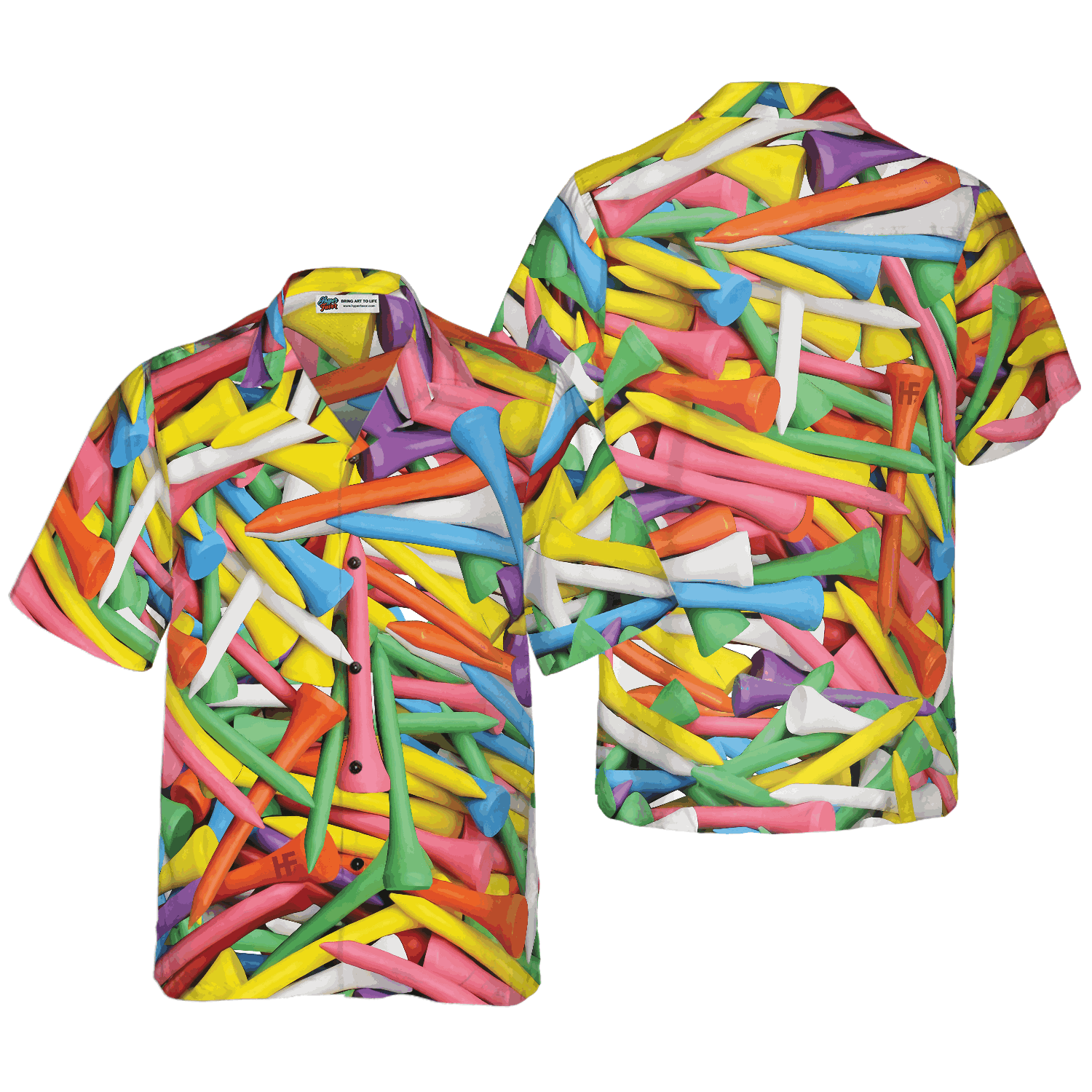 Colorful Golf Tee Hawaiian Shirt