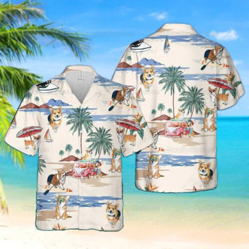 Corgi Family Hawaiian Shirt, Funny Corgi Hawaiian Shirt