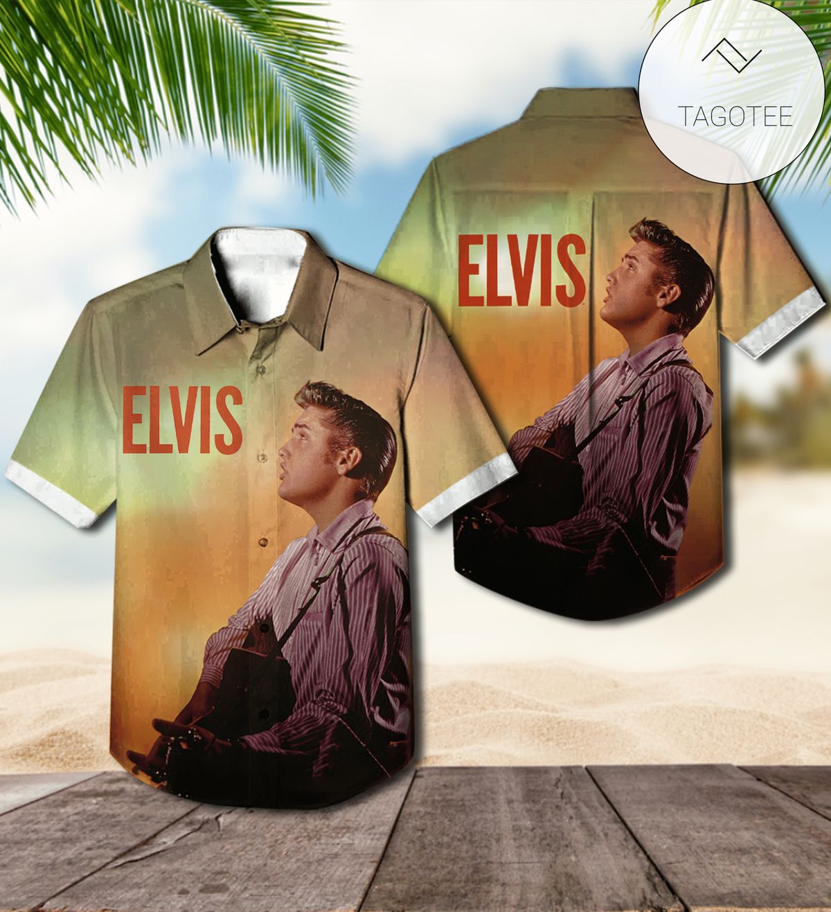 Elvis Presley Elvis 1956 Album Cover Hawaiian Shirt