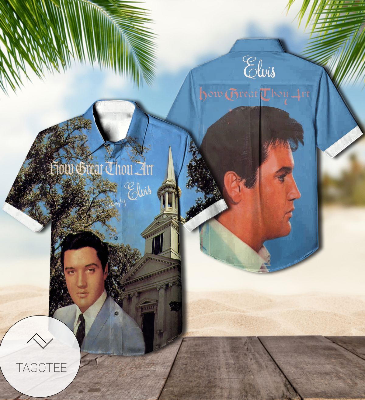 Elvis Presley How Great Thou Art Album Cover Hawaiian Shirt