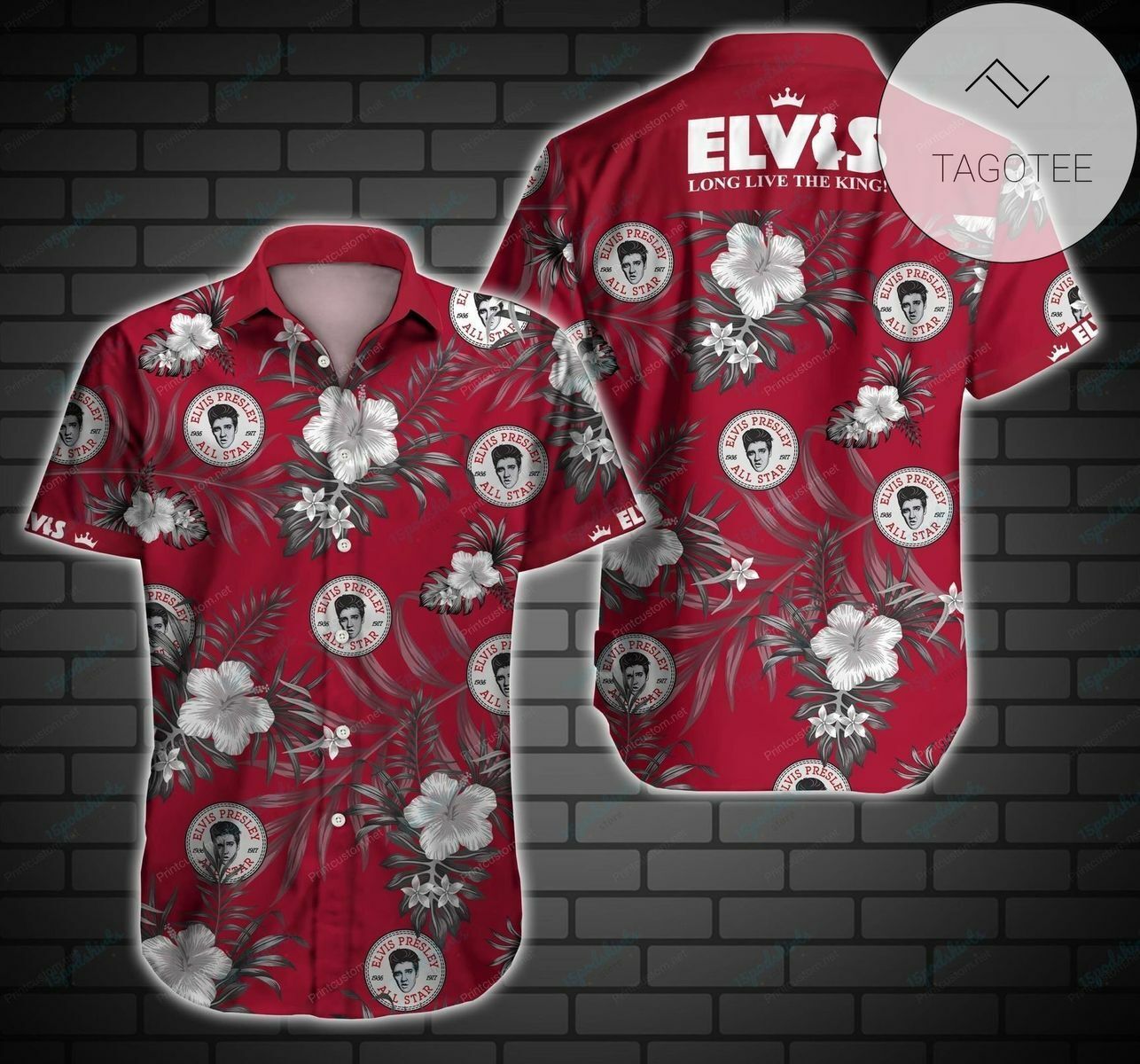 Fanmade Elvis Presley Long Live The King Hawaiian Shirt