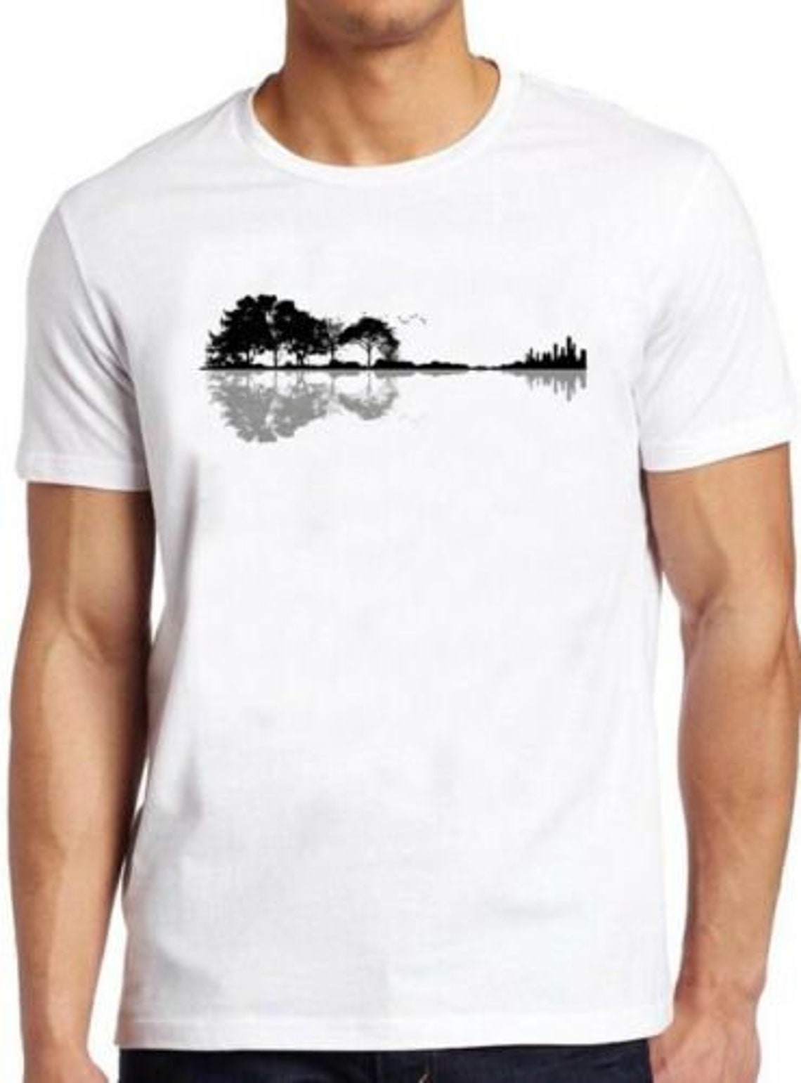 Guitar Tree T Shirt Nature Forest Climate Change