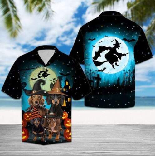 Halloween Dachshund Family Hawaiian Shirt For Men & Women Hawaii Halloween Funn