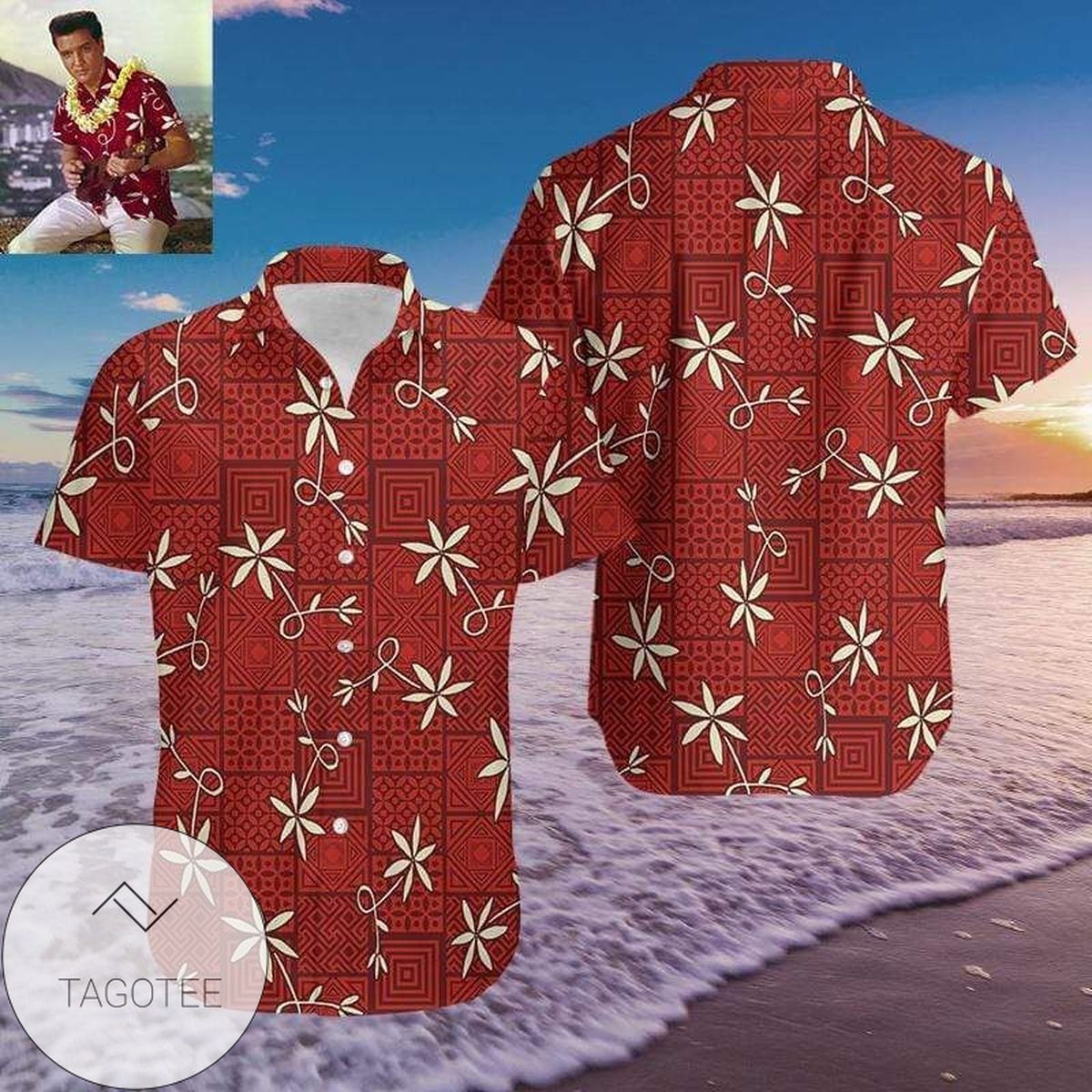 High Quality Hottest Elvis Presleys Red 2022 Authentic Hawaiian Shirts