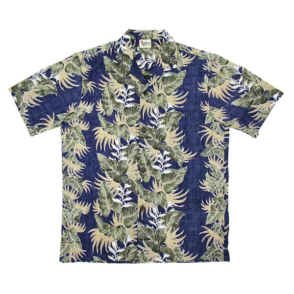 Leafy Panel Print Work Hawaiian Shirt