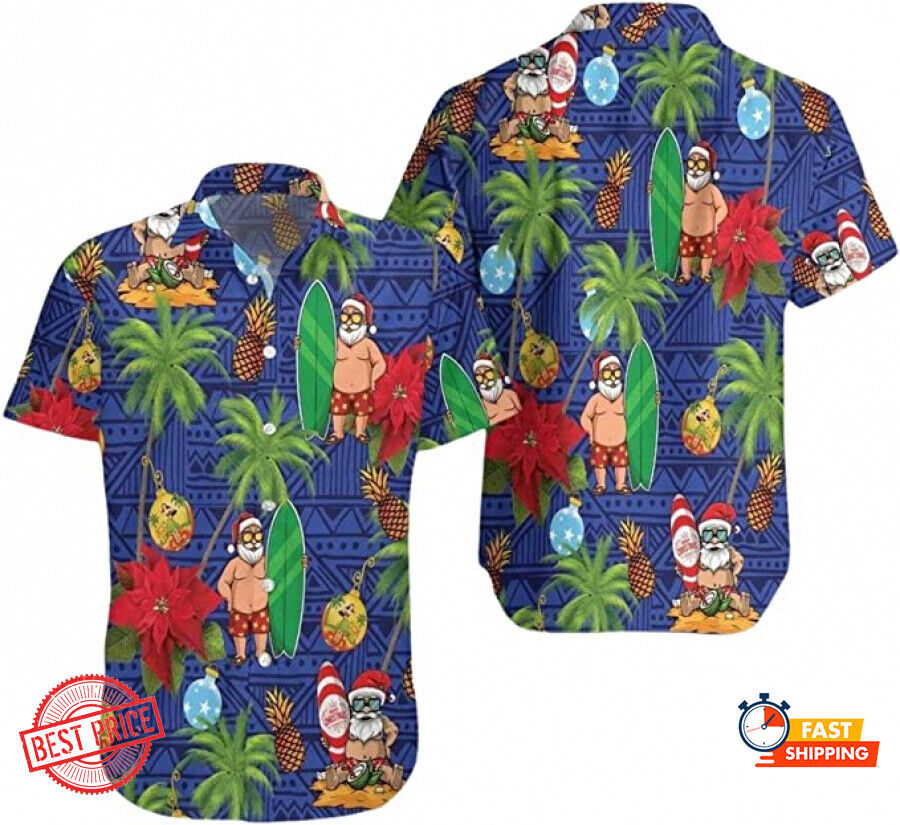 Merry Christmas Santa Claus Hawaiian Shirt Summer Vibes Best Gifts for Family