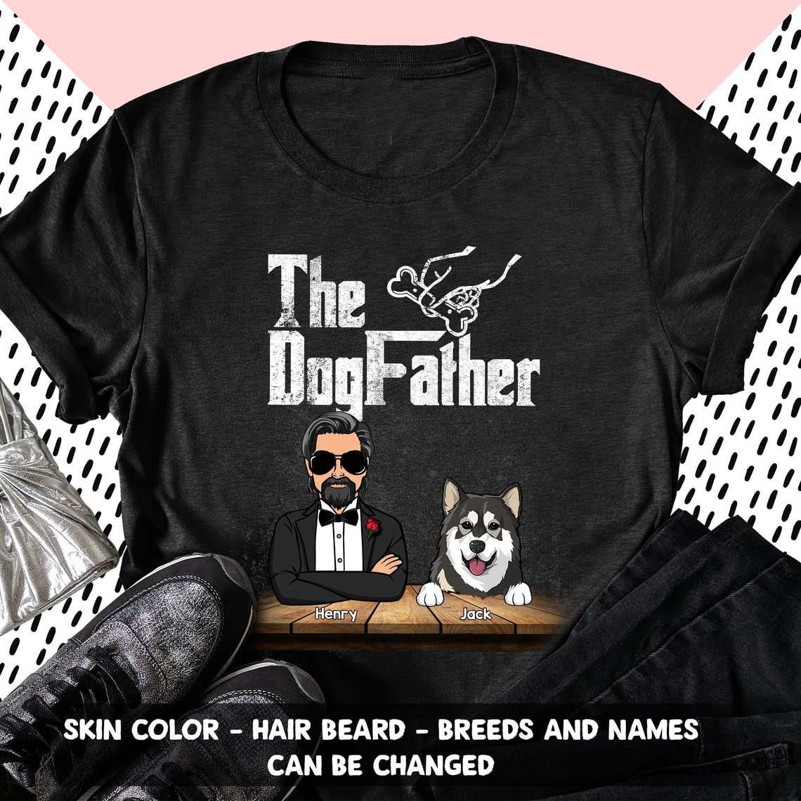 Personalized Dog Dad Gift, The Dogfather Dog Dad Shirt