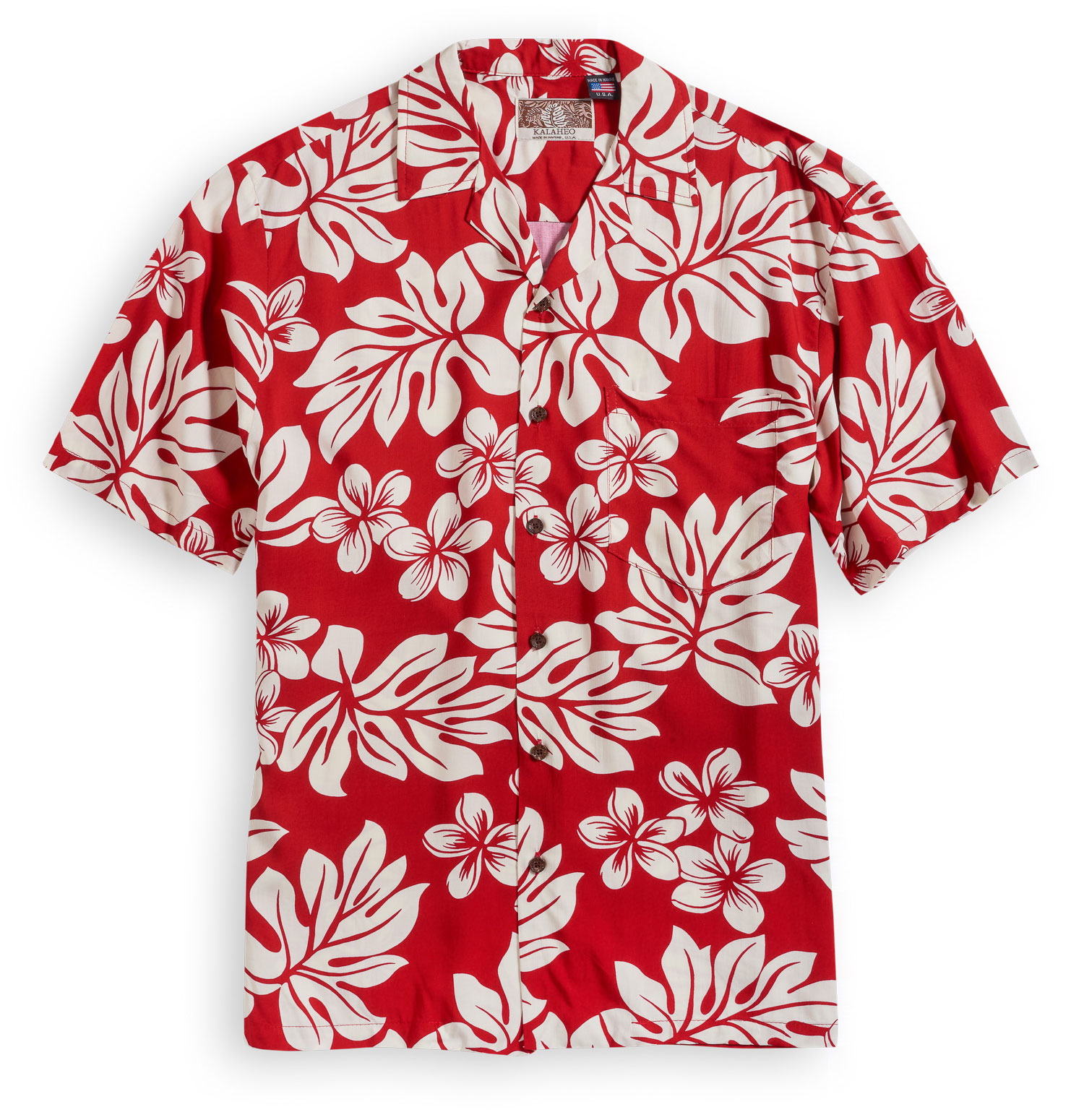 Plumeria Red Hawaiian Shirt