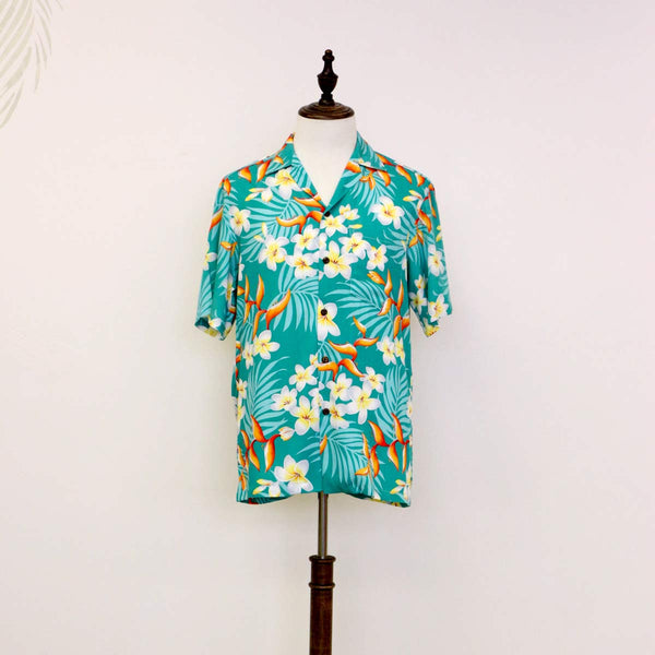 Plumeria Turquoise Aloha Shirt