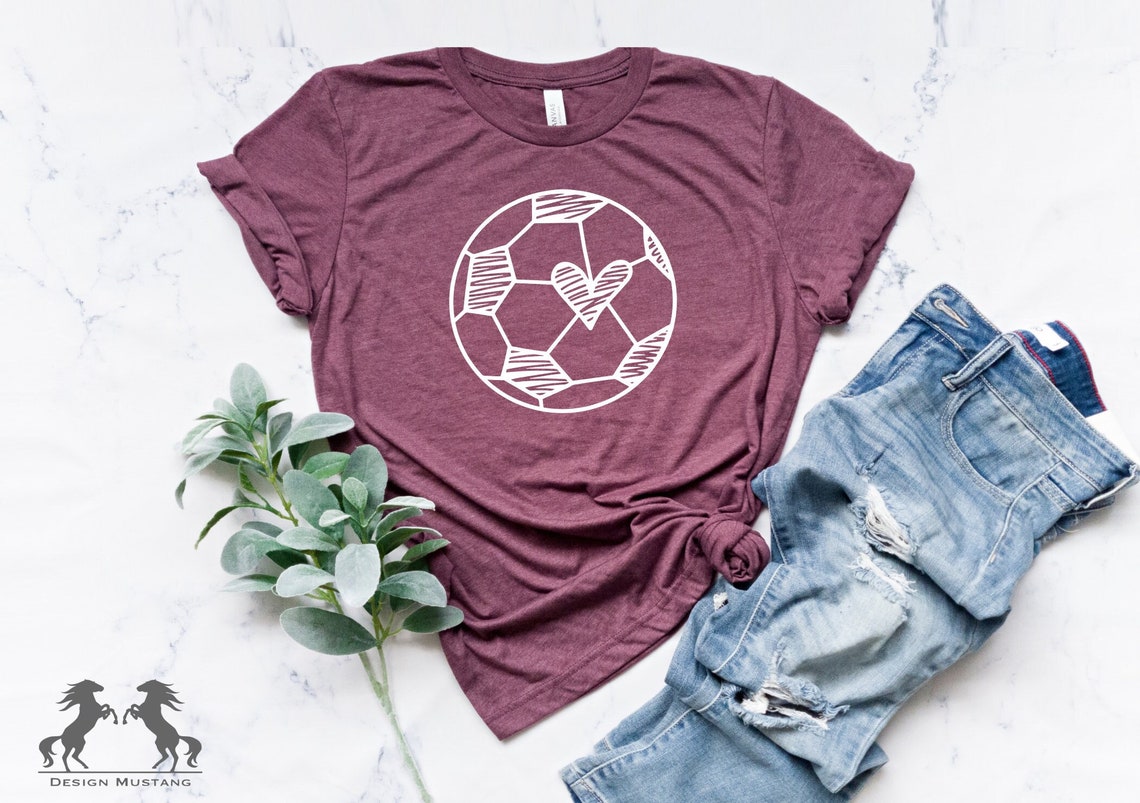 Soccer Heart Shirt, Soccer Ball Shirt, Soccer Lover Shirt