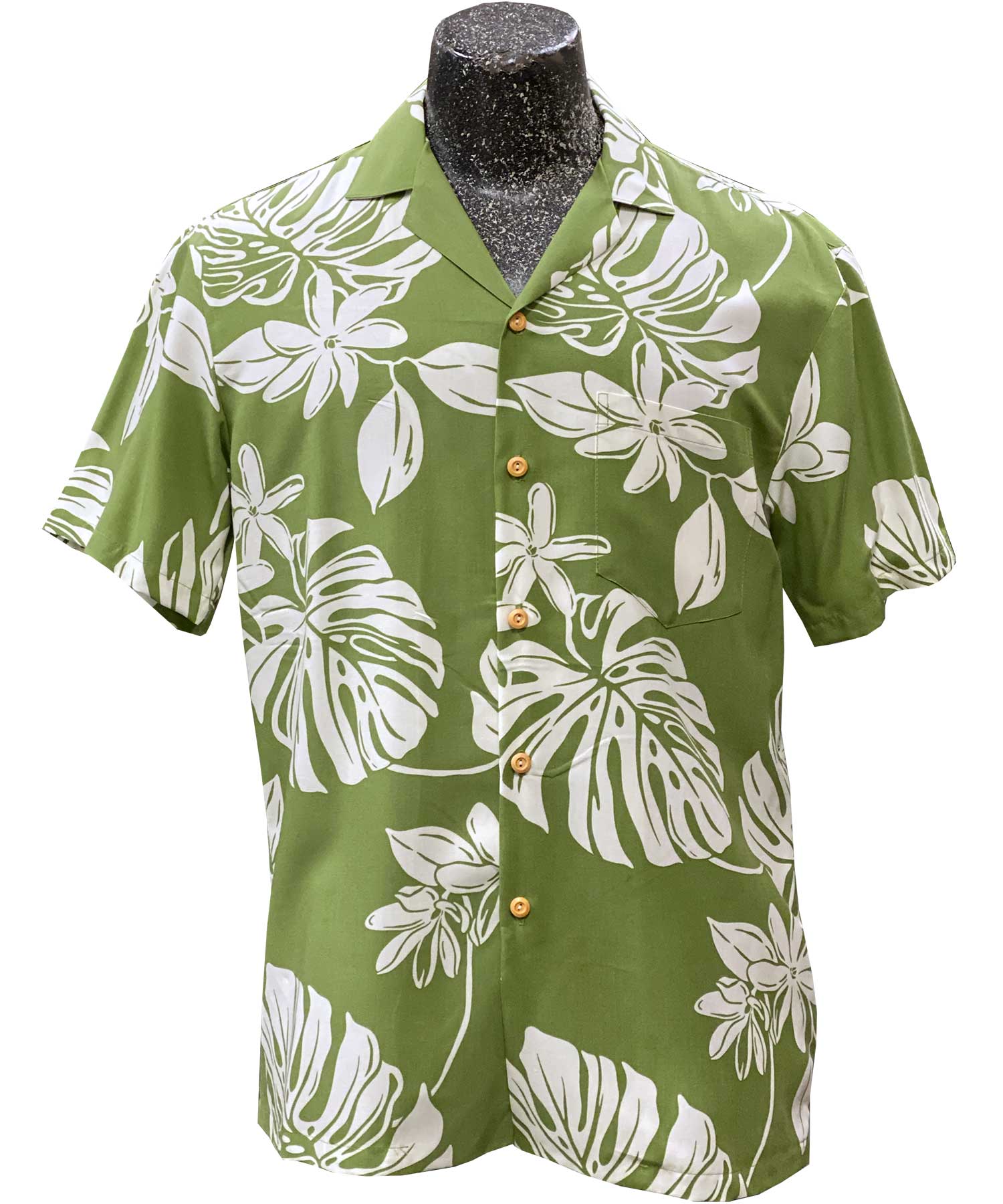 Tiare Fest Green Hawaiian Shirt