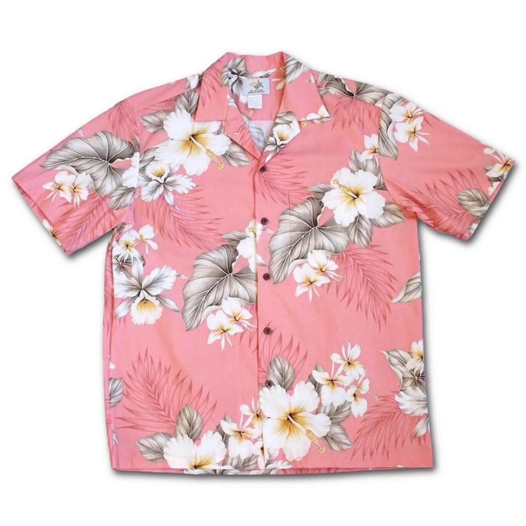 hibiscus joy pink hawaiian cotton shirt