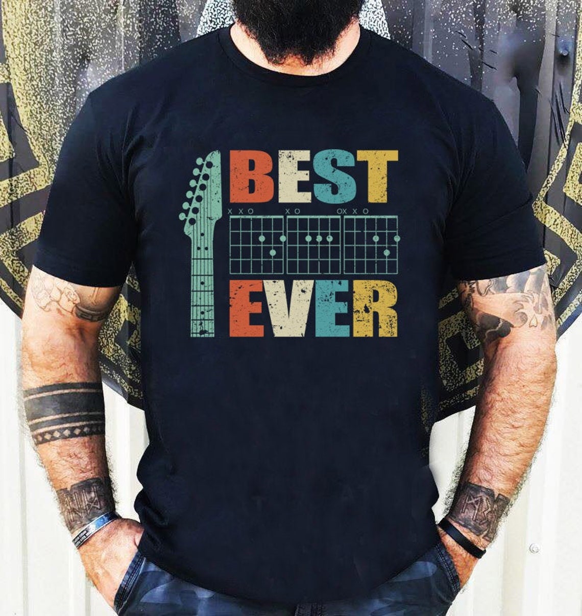 Best Guitar Dad Ever Shirt, Vintage Fathers Day