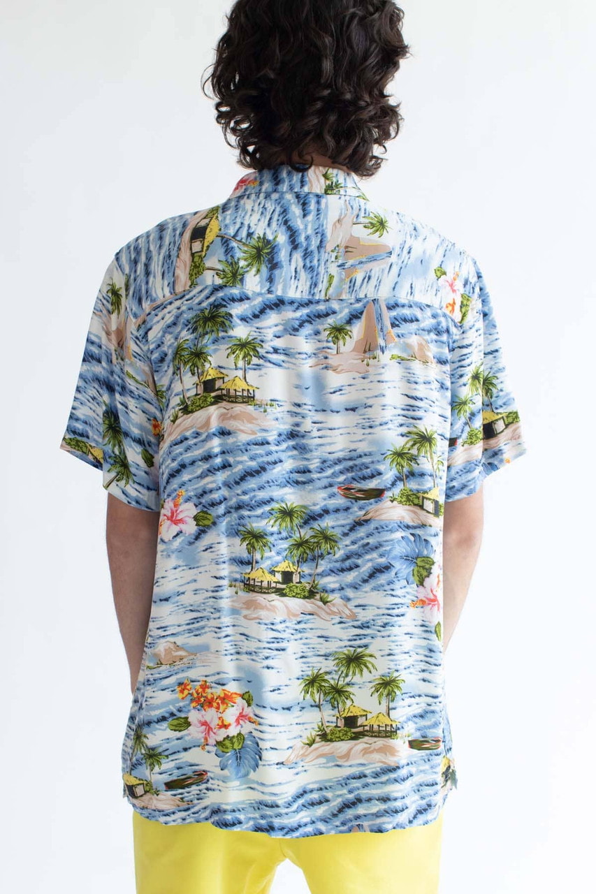 Blue Beach Hut Hawaiian Shirt