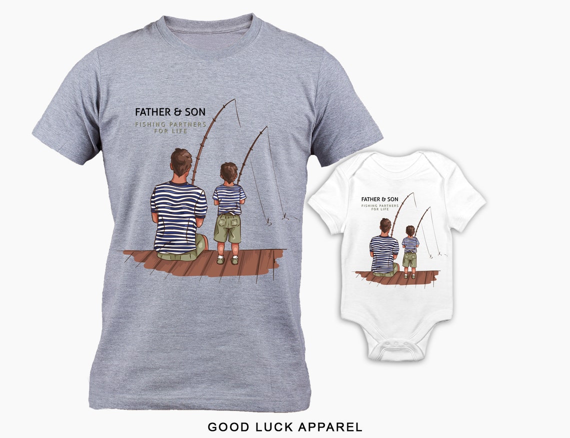 Father Son fishing shirts, Dad Son matching shirts