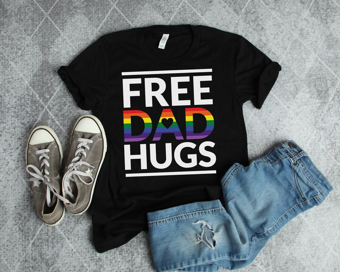 Free Dad Hugs, LGBT Dad Shirt, LGBT Awareness Shirt