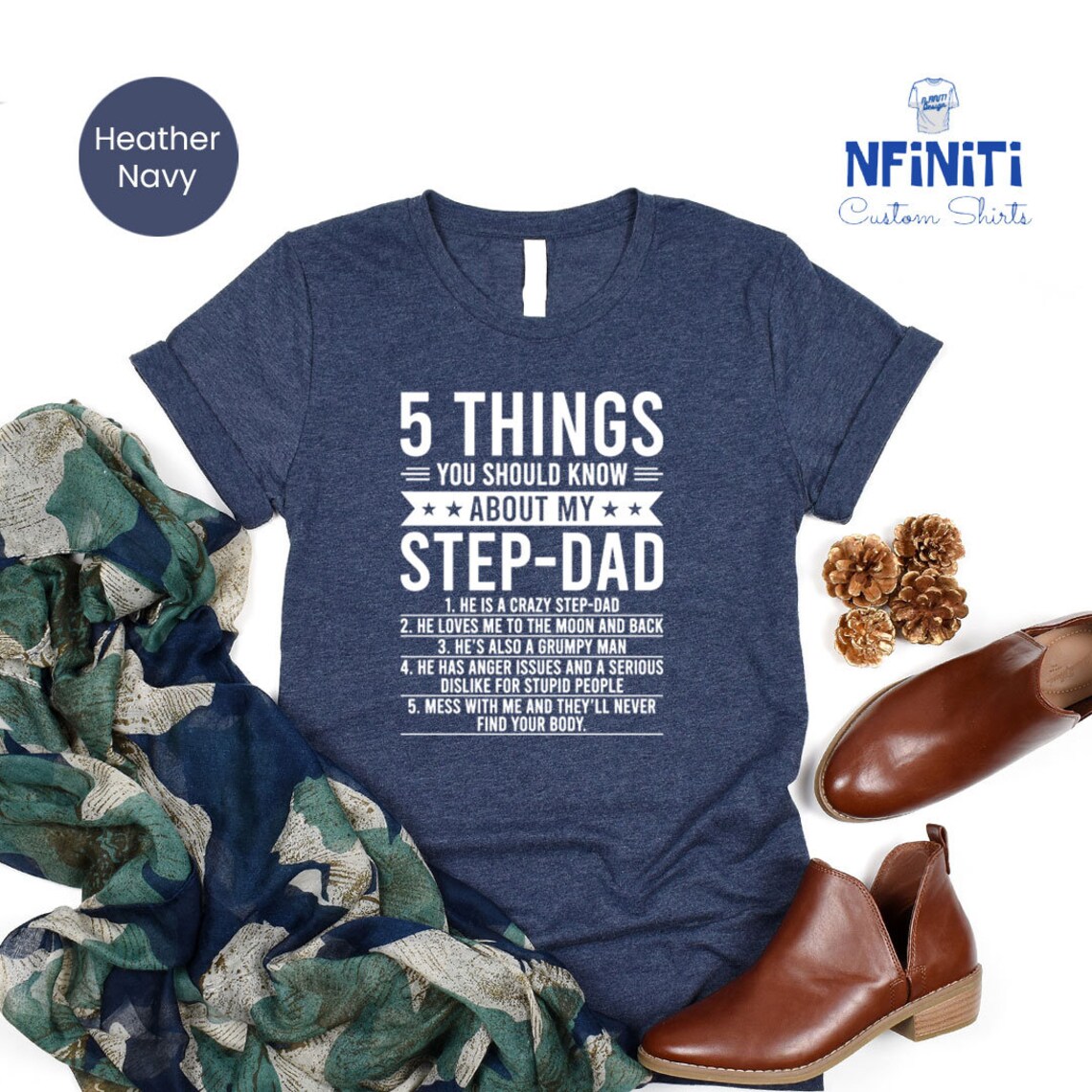 Gift For Step Father, Funny Step Dad T Shirt