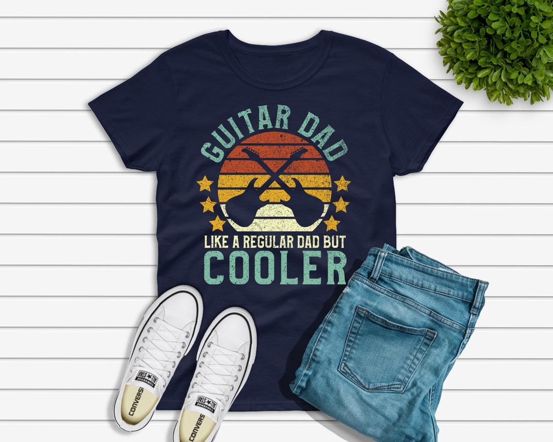 Guitar Dad T-shirt, Funny Vintage Electric Guitar Player